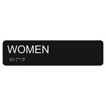 Women 2″ x 8″ economy braille signs. Produced with standard designs these ADA signs are an economical way to achieve ADA compliance.