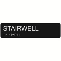 Stairwell 2″ x 8″ economy braille signs. Produced with standard designs these ADA signs are an economical way to achieve ADA compliance.
