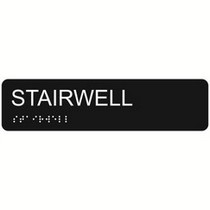 Stairwell 2″ x 8″ economy braille signs. Produced with standard designs these ADA signs are an economical way to achieve ADA compliance.