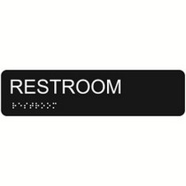 Restroom 2″ x 8″ economy braille signs. Produced with standard designs these ADA signs are an economical way to achieve ADA compliance.