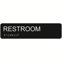 Restroom 2″ x 8″ economy braille signs. Produced with standard designs these ADA signs are an economical way to achieve ADA compliance.