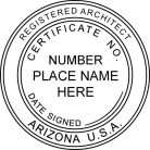 Arizona Registered Architect Stamps conforms to Arizona laws. Order today from Salt Lake Stamp