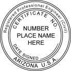 Arizona Engineer Seal  Rubber Stamp Traditional Rubber Stamp that conforms to Arizona  laws.