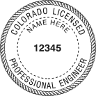 Colorado Engineer Seal Stamp traditional rubber stamp conforms to Colorado  laws. For Professional Architect and Engineer stamps.