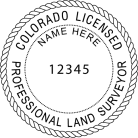 Colorado Land Surveyor Seal Stamp traditional rubber stamp conforms to Colorado  laws. For Professional Architect and Engineer stamps.