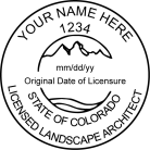 Colorado Landscape Architect Seal Stamp Traditional Rubber Stamp 
conforms to Colorado  laws.