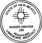 New Mexico Landscape Architect Seal Traditional rubber stamp  conforms to New Mexico laws.Great for Professional Architect and Engineer stamps high quality
