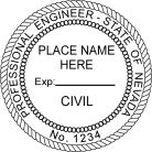 Nevada Engineer Seal Traditional rubber stamp conforms to Nevada laws. For Professional Architect and Engineer stamps. High Quality engineer stamps.