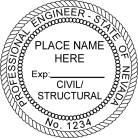 Nevada Engineer Civil Structural Seal X-Stamper pre-inking stamp conforms to Nevada laws. For Professional Architect and Engineer stamps. Engineer stamps.