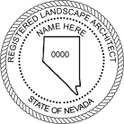 Fast Shipping here at Salt Lake Stamp. Nevada Landscape Architect Seal Stamp conforms to Nevada laws. Full line of Professional Engineer and Architect stamps