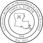Louisiana Professional Geoscientist Seal pre-inked X-Stamper conforms to state  laws. For Professional Architect and Engineer stamps.