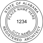 Alabama Registered Architect Seal Embosser conforms to state laws.