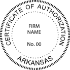 Arkansas Certificate of Authorization Seal Pre inked X-stamper stamp conforms to state laws. High quality product.