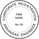 Arkansas Corporate Registered Engineer Seal Pre inked Xstamper stamp. X-Stamper the highest quality product.