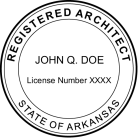 Order here today at Salt Lake Stamp. Arkansas Architect Seal stamp conforms to state  laws. We also carry professional engineer stamps
