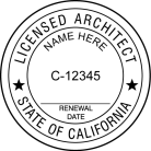 California Licensed Architect Seal Traditional rubber stamp  conforms to California laws. For Professional Architect and Engineer stamps. High Quality.