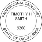California Professional Geologist Seal  X-Stamper Pre-inked stamp conforms to Nevada laws. For Professional Architect and Engineer stamps. High quality