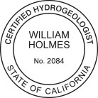 California Certified Hydrogeologist Seal X-Stamper Trodat conforms to Nevada laws. For Professional Architect and Engineer stamps. High quality