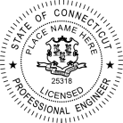 Connecticut Professional Engineer Seal   traditional rubber stamp to state laws. For Professional Architect and Engineer stamps.