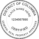 District of Columbia Property Appraiser  Seal  Trodat Self-inking  Stamp conforms to state  laws. For Professional Architect and Engineer stamps.