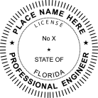 Florida Professional Engineer Seal stamp conforms to state laws. For Professional Architect and Engineer stamps.