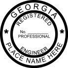 Georgia Professional Engineer Seal traditional rubber stamp to state laws. For Professional Architect and Engineer stamps.