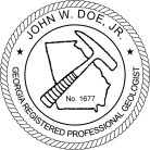 Georgia Registered Geologist Seal Personal embosser conforms  to state  laws. For Professional Architect and Engineers.