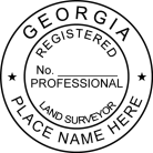 Georgia Registered Land Surveyor Seal pre-inked X-Stamper conforms to state  laws. For Professional Architect and Engineer stamps.