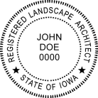 Iowa Professional Architect Seal self inking Trodat  stamp guaranteed to last.