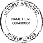 Illinois Licensed Architect Seal  Seal traditional rubber stamp conforms to state laws. For Professional Architect and Engineer stamps.