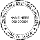 Illinois Professional Engineer Seal Seal Trodat Self-inking  Stamp conforms to state  laws. For Professional Architect and Engineer stamps.