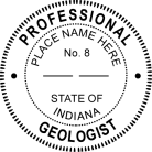 Indiana Professional Geologist Seal pre-inked Xstamper conforms to state  laws. For Professional Architect and Engineer stamps.
