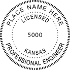 Kansas Engineer Seal Traditional Rubber Stamp high quality conforms to Kansas laws. For Professional Architect and Engineer stamps.