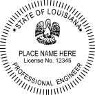 Louisiana Professional Engineer E-Seal conforms to state  laws. For Professional Architect and Engineer stamps.