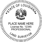 Louisiana Professional Land Surveyor Seal Pre inked X-stamper stamp conforms to state  laws. For Professional Architect and Engineer stamps.