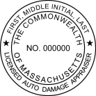 Massachusetts Auto Damage Appraiser Seal Embosser