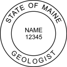 Maine Licensed Landscape Architect Seal traditional rubber stamp to state laws. For Professional Architect and Engineer stamps.