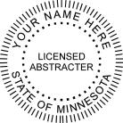 Minnesota Licensed Abstracter Seal Pre inked X-stamper stamp conforms to state  laws.