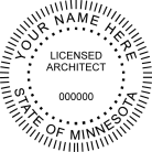 Order here at Salt Lake Stamp. Minnesota Licensed Architect Seal Traditional rubber stamp conforms to state laws.