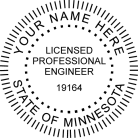 Minnesota Professional Engineer Seal Traditional rubber stamp conforms to state laws.