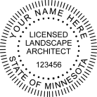 Order here today at Salt Lake Stamp. Minnesota Licensed Landscape Architect Seal  self inking Trodat stamp conforms to state laws.