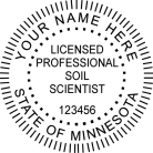 Order here today at Salt Lake Stamp. Minnesota Soil Scientist Seal self inking Trodat stamp X-stamper guaranteed to last.