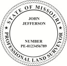 Missouri Certified Real Estate Appraiser Seal self  inking Trodat  stamp conforms to state laws.