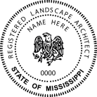 Mississippi Registered Landscape Architect Seal Traditional rubber stamp.High quality product