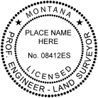 This high quality  Montana Engineer Land Surveyor Seal Trodat pre-inking stamp conforms to Montana laws. Trodat Self-Inked Stamp.