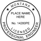 Montana Engineer Seal traditional rubber stamp conforms to Montana  laws. For Professional Architect and Engineer stamps. High quality rubber stamp.