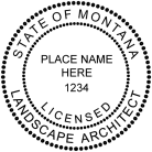 Montana Licensed Landscape Architect Seal Trodat Self-inking  Stamp conforms to Nevada  laws. For Professional Architect and Engineer stamps.High quality