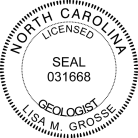 North Carolina Geologist Seal pre-inked X-Stamper conforms to state  laws. For Professional Architect and Engineer stamps.