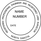 North Dakota Engineer and Land Surveyor Seal Traditional rubber Stamp conforms to North Dakota  laws. Great for Professional Architect and Engineer stamps.