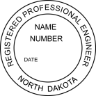 North Dakota Professional Engineer E-Seal  conforms to state laws. For Professional Architect and Engineer stamps.